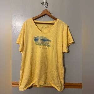 Lemon yellow Life Is Good Short Sleeve Shirt Size XXL